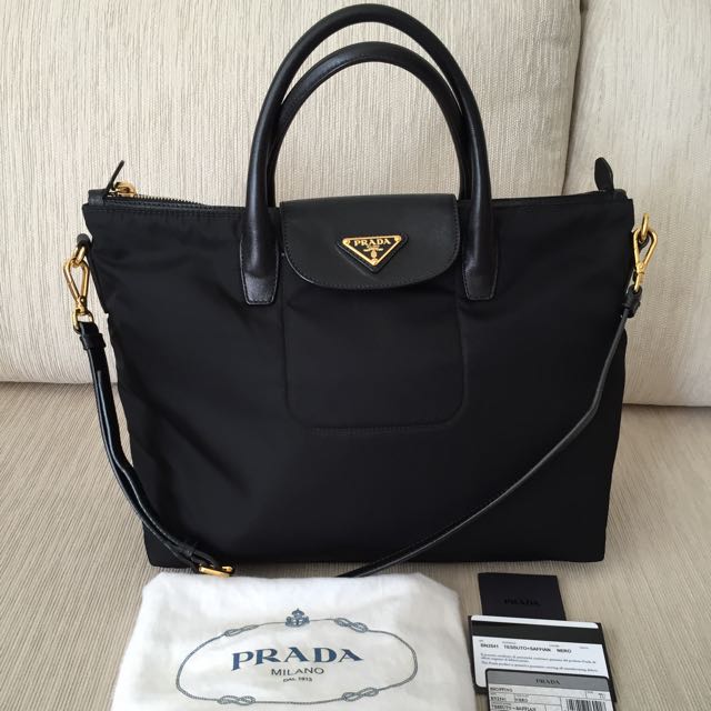Prada bn2541 tessuto & saffiano tote cheap