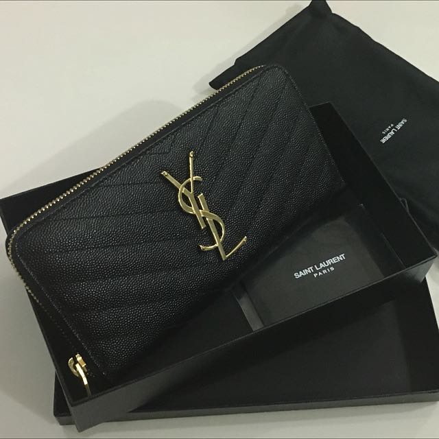 YSL Saint Laurent Black Wallet, Luxury, Bags & Wallets on Carousell