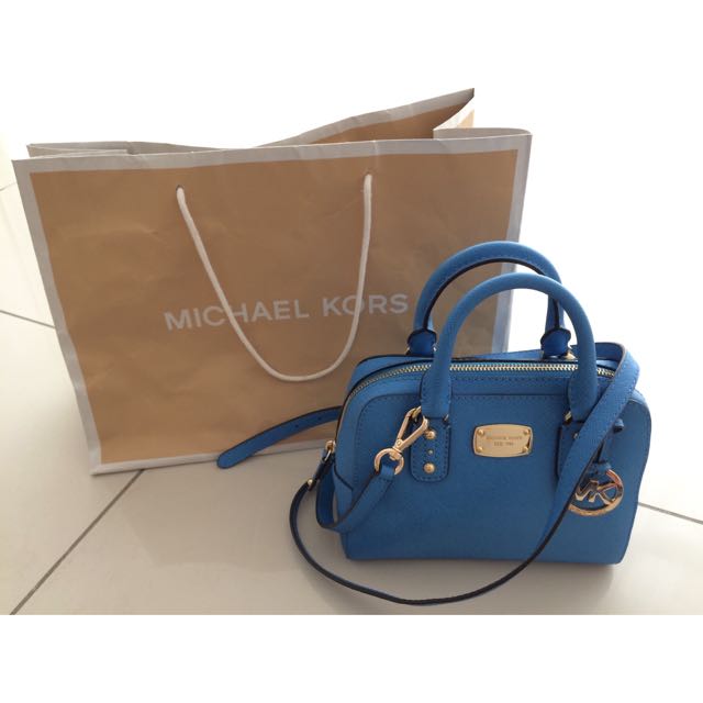 michael kors jet set satchel blue