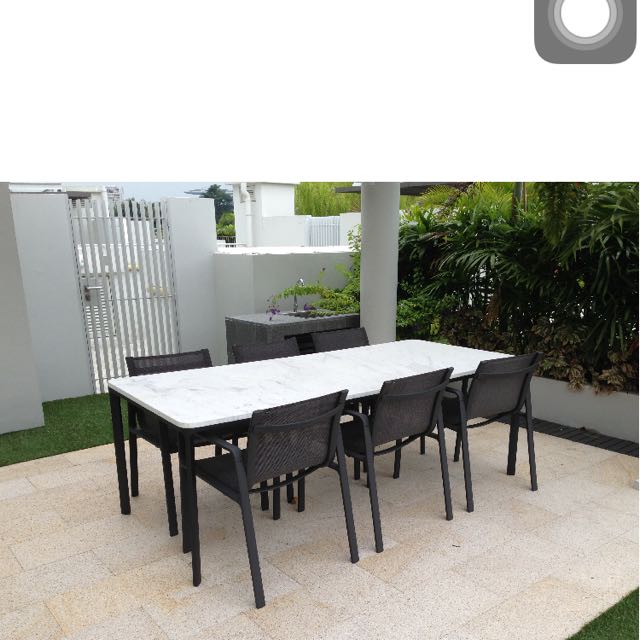 Outdoor Dinning Stone Table Set Furniture Home Living On Carou Outdoor Dinning Stone Table Set, Outdoor Stone Table And Chairs Singapore
