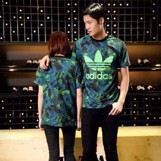Adidas三葉草 時尚潮流圓領印花短袖👫
