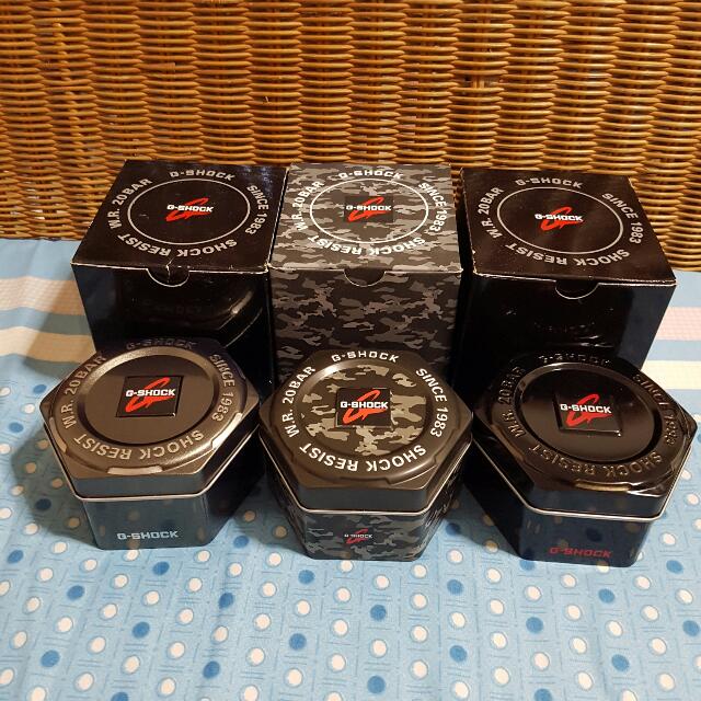 Authentic G Shock Box and Tin Can