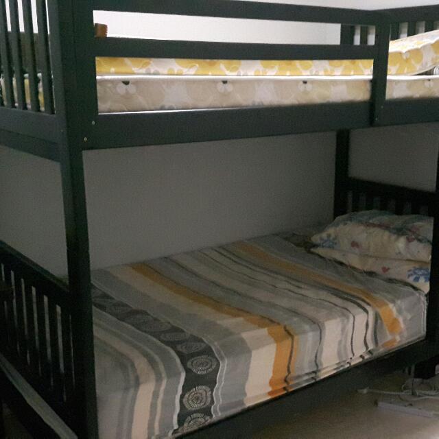 RESERVED> Clearance Sale! - Double Deck Bed - Good Quality Wood, Furniture  on Carousell