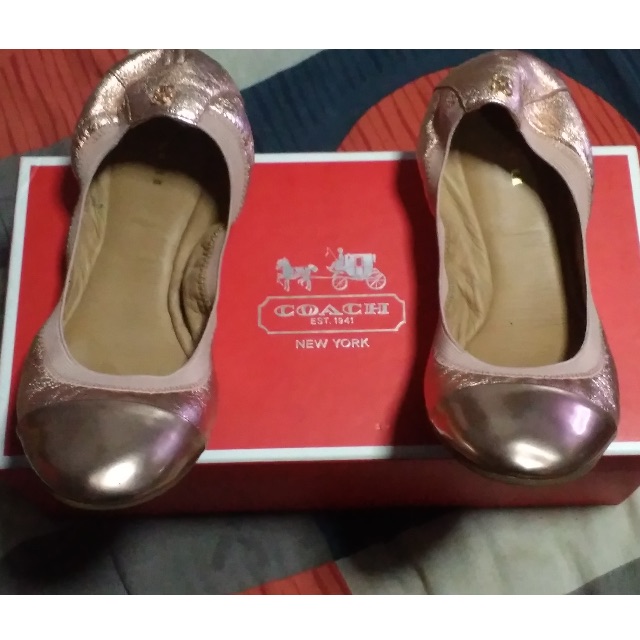 Pre Loved Coach Foldable Ballerina Flats Women s Fashion