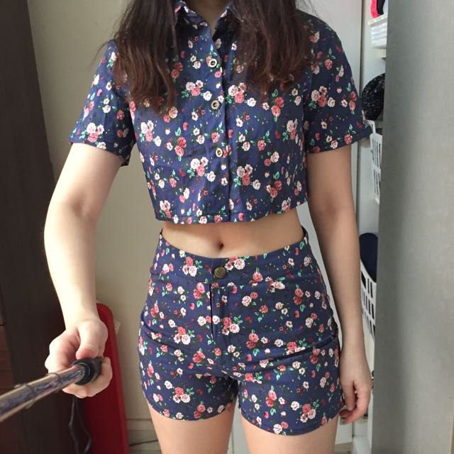 Two-piece Floral Set, Women's Fashion, Dresses & Sets, Sets or Coordinates on Carousell
