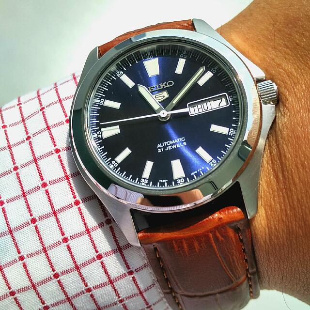 Brand New! Seiko 5 Automatic Blue Dial Watch With New Gator Strap!, Mobile  Phones & Gadgets, Wearables & Smart Watches on Carousell