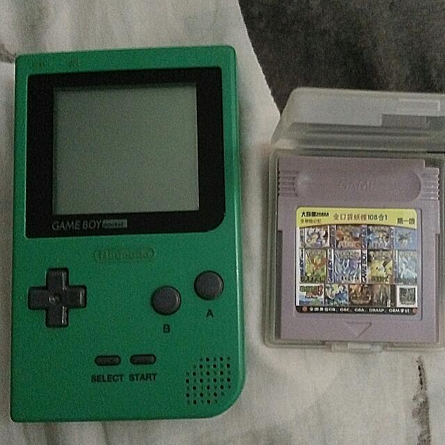 Nintendo Gameboy Pocket Green Color Edition Included A Free 108