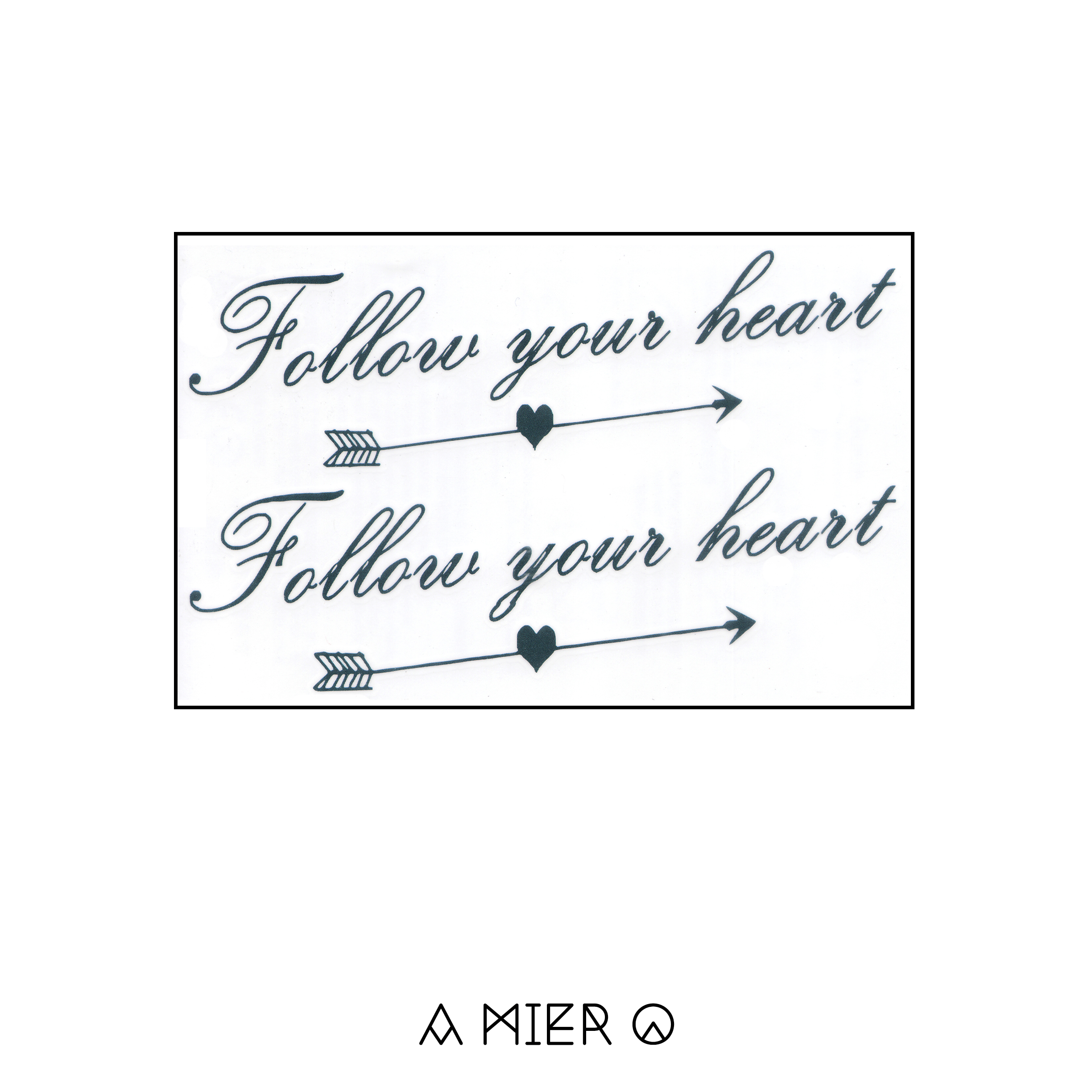 Follow Your Heart set of 2 Typography Tattoo  Inspiring  Etsy