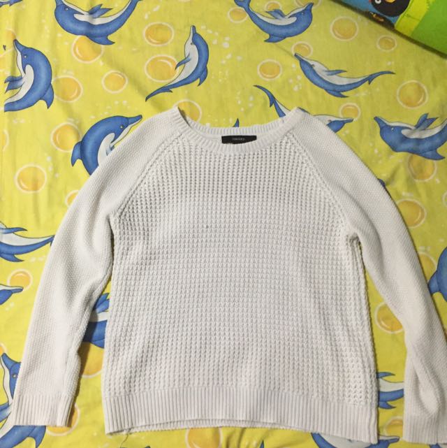 White Sweater Forever 21 Women s Fashion Tops Other Tops on Carousell
