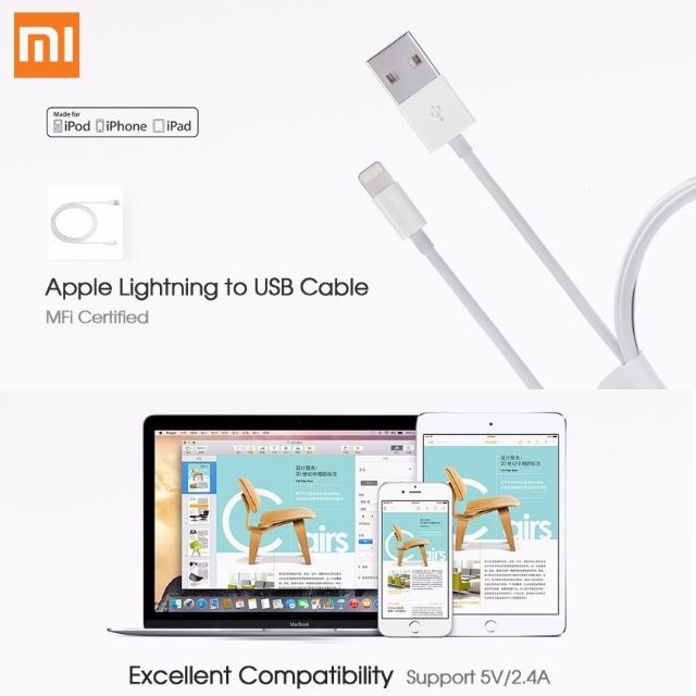 3 Months Local Warranty Mfi Charger Cable For Apple Original
