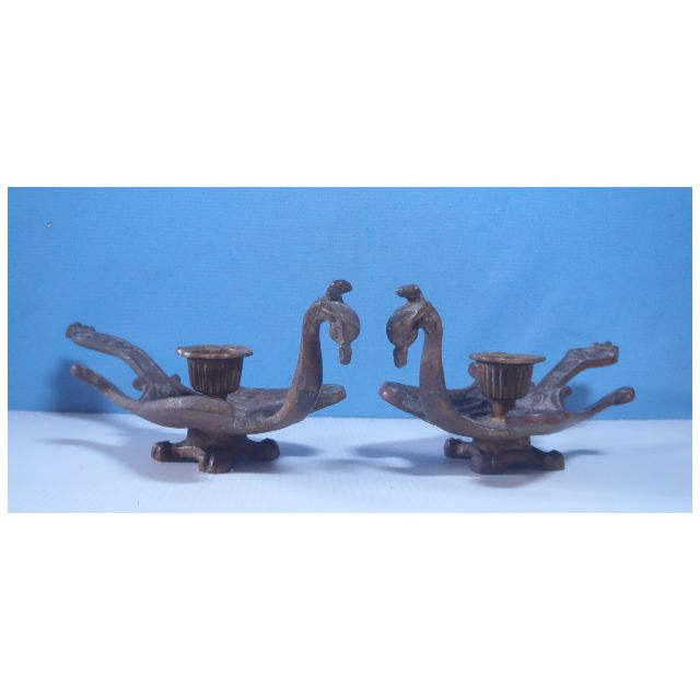 Antique bronze 'ancient' bird candle holder circa early to mid 1900s