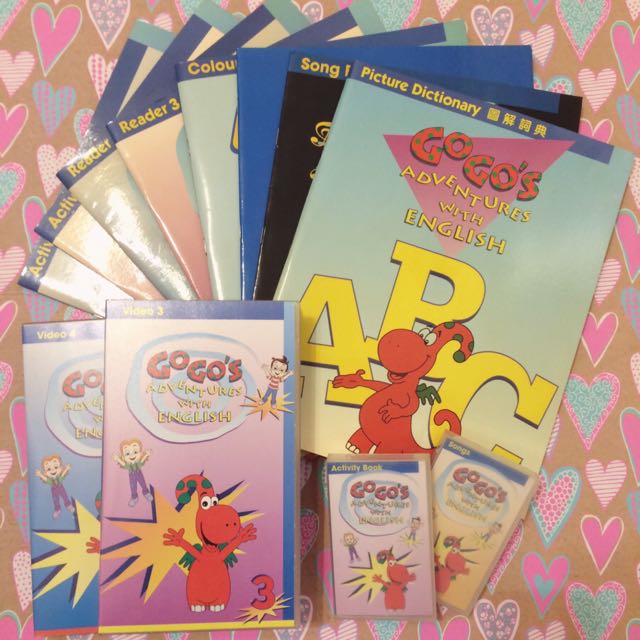 Gogo 學英語奇遇記書練習錄音帶錄影帶套裝box Set 兒童圖書兒童英文 書本 文具 Carousell