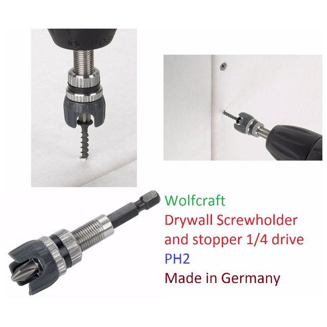 Wolfcraft Drywall screw driver and stopper (PH2 bit included