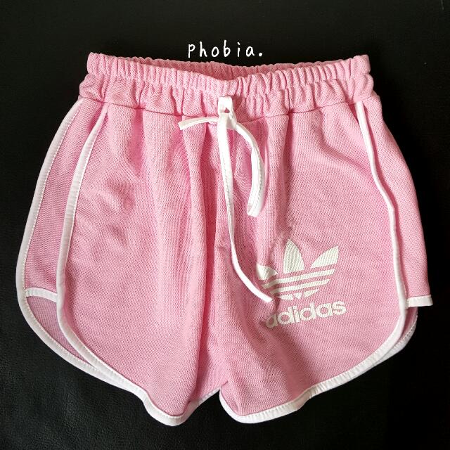 Baby Pink Adidas Runner Shorts, Women's 