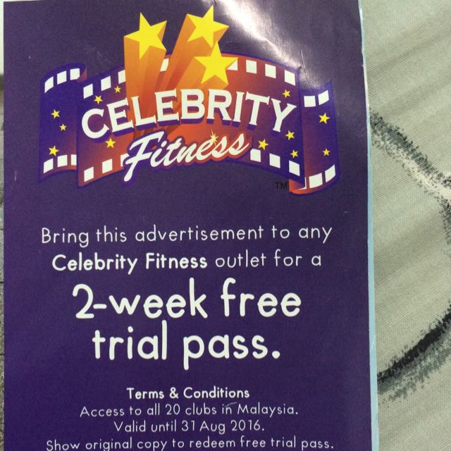Celebrity Fitness Free Trial Pasa Tickets Vouchers On Carousell