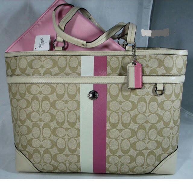 Price Reduced Signature Coach Heritage Stripe Baby Diaper Tote