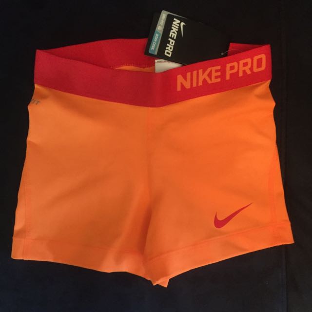 orange nike pros shorts