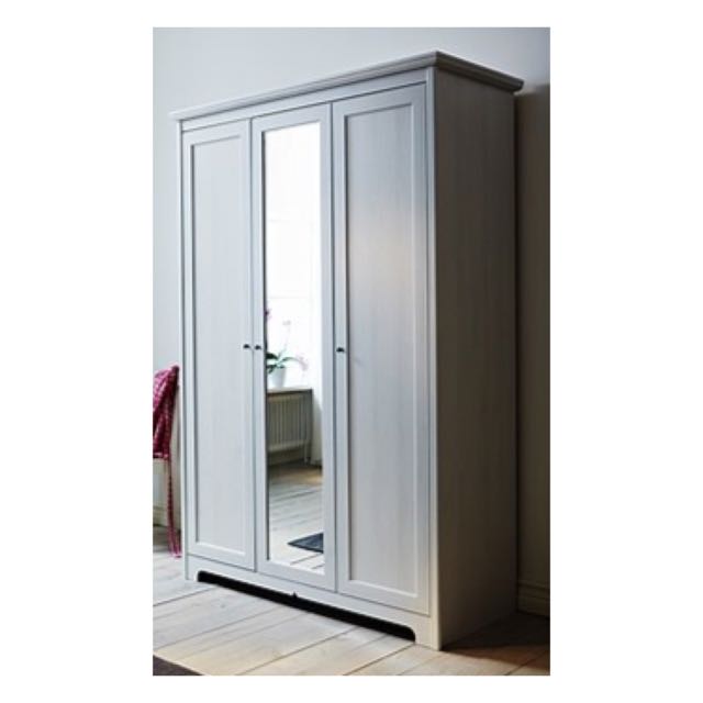 Ikea Aspelund 3 Door Mirrored Wardrobe Home Furniture On Carousell