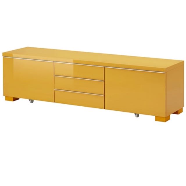 IKEA Besta Burs TV Bench High Gloss Yellow, Furniture & Home Living