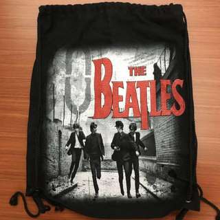 The Beatles披頭四雙面黑色束口袋