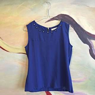 Electric Blue Studded Top