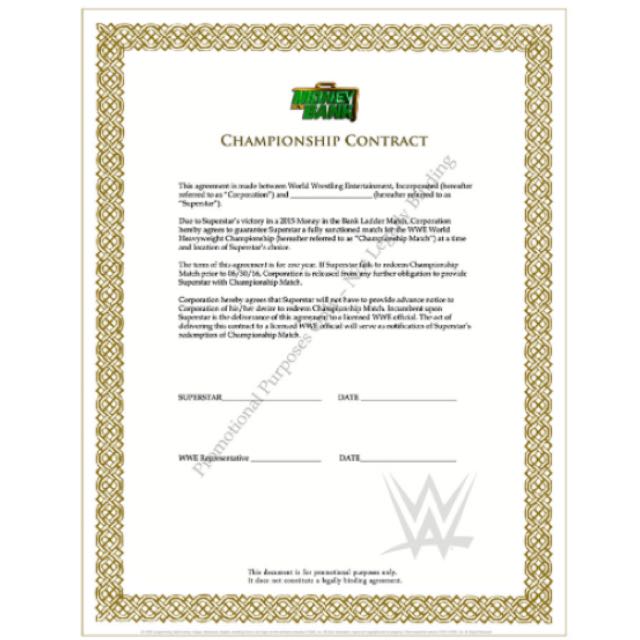 Deluxe MITB Money In The Bank Briefcase Replica, Bulletin Board