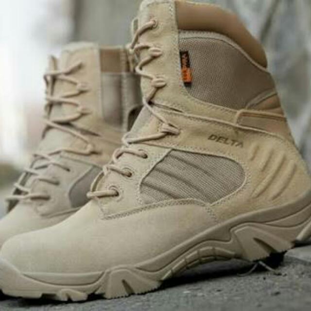 Sepatu Delta Boots Tan Tinggi Fesyen Pria Di Carousell
