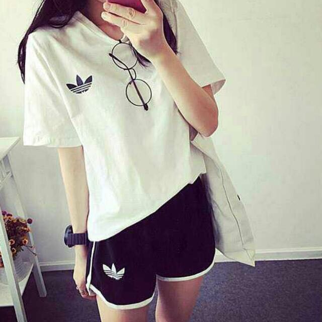 adidas shorts and shirt set women's