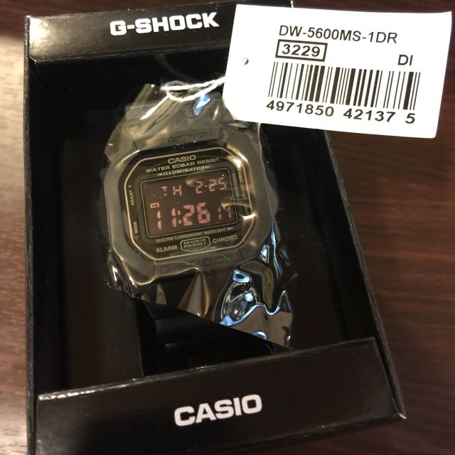 G-SHOCK DW-5600MS-1 日本限定赤眼款, 他的時尚, 手錶及配件, 手錶在