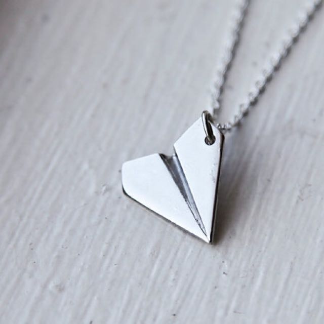 Paper plane necklace new arrivals
