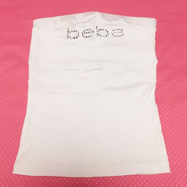Bebe Logo Rhinestone Tube Top White Women S Fashion Tops Other Tops On Carousell
