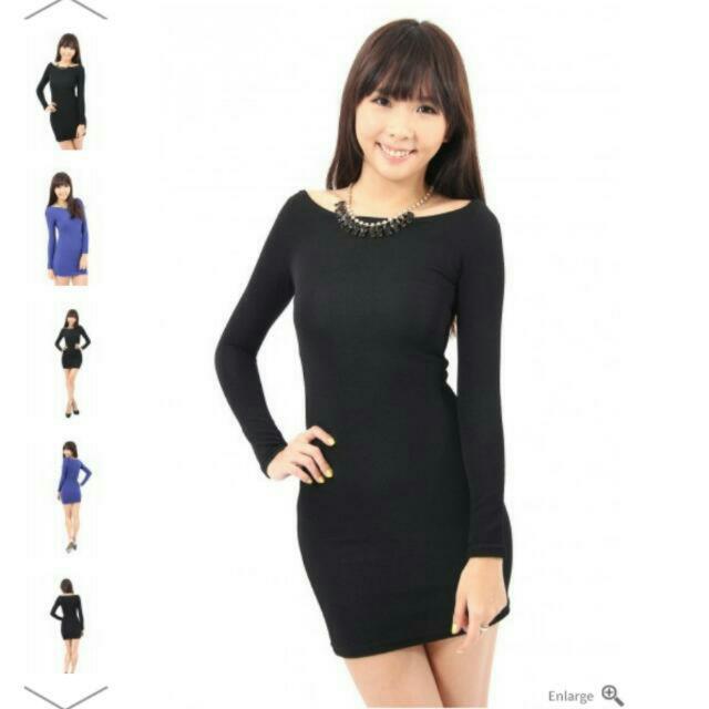 black off the shoulder bodycon midi dress