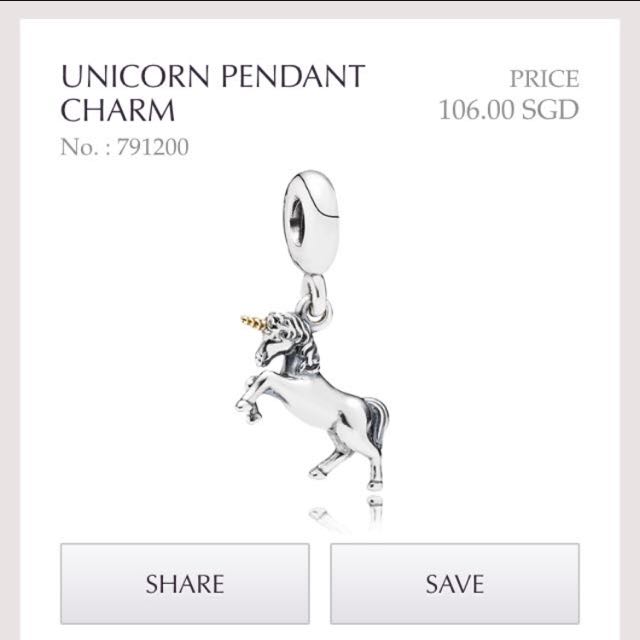Pandora Unicorn Charm