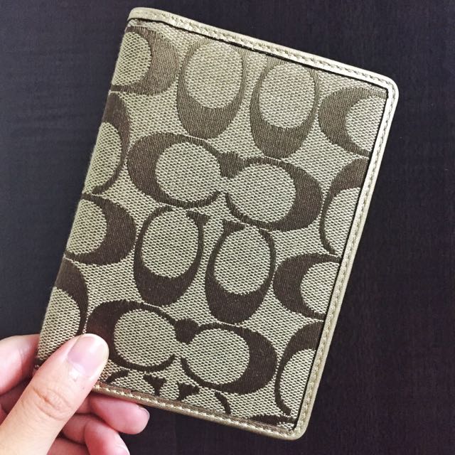Preowned Coach Signature Passport Cover, Luxury, Bags & Wallets on
