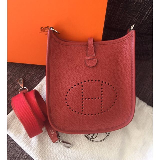 Hermes Taurillon Clemence Evelyne III GM Rouge Tomate