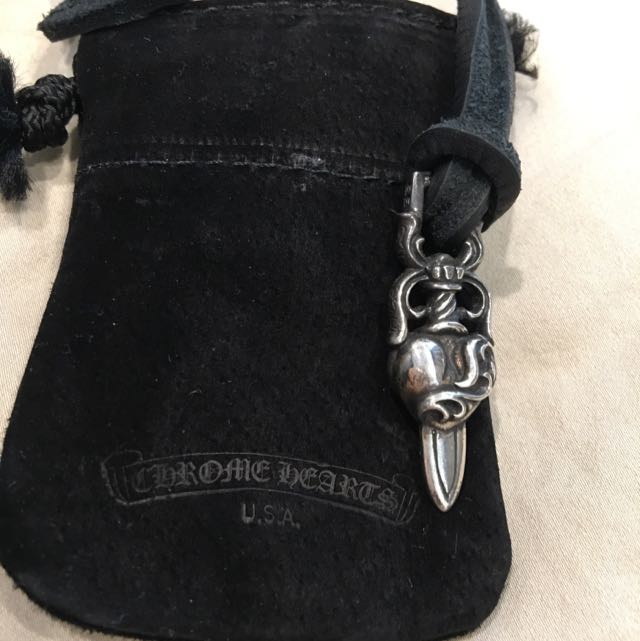 Chrome Hearts Pendant- dagger Hearts, Luxury, Bags & Wallets on Carousell