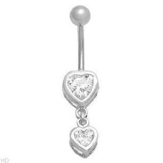 NEW Stainless Steel Belly Button With CZ