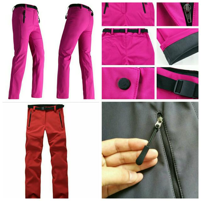 Women Warm Fleece Winter Pants Outdoor Waterproof Windproof Soft