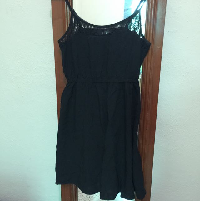h&m black summer dress