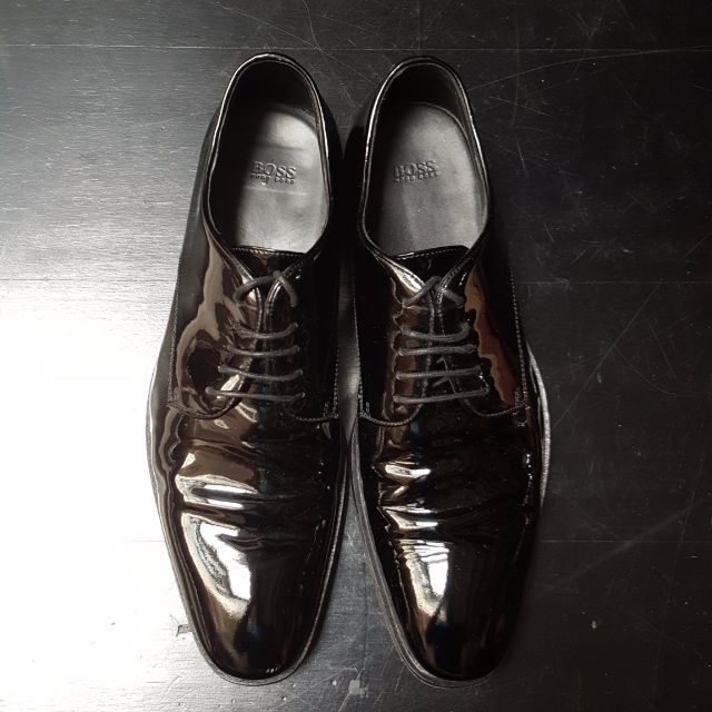 Hugo Boss Patent Leather Tuxedo Shoes. Size 43