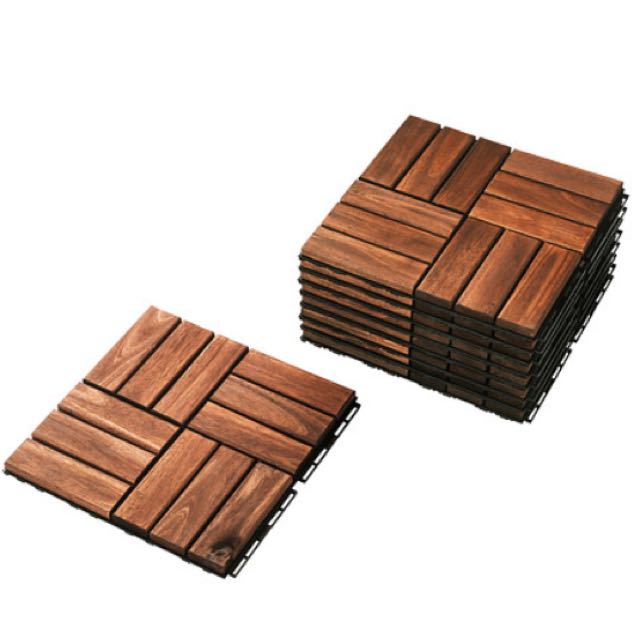 Ikea Runnen Wood Floor Tile Decking Furniture On Carou Photo