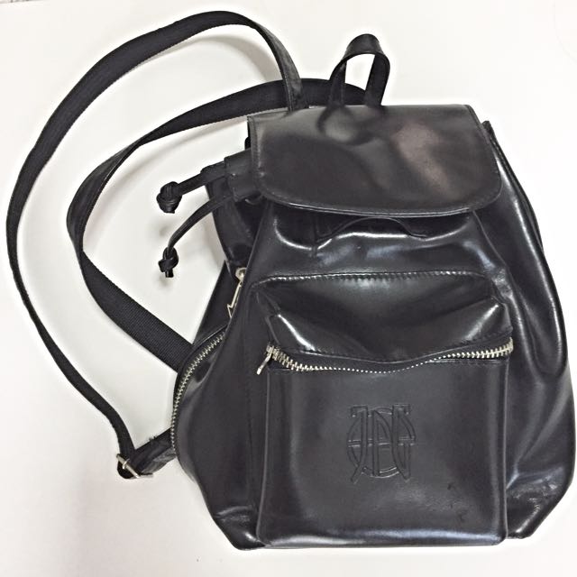 Jean Paul Gaultier Black Leather Backpack