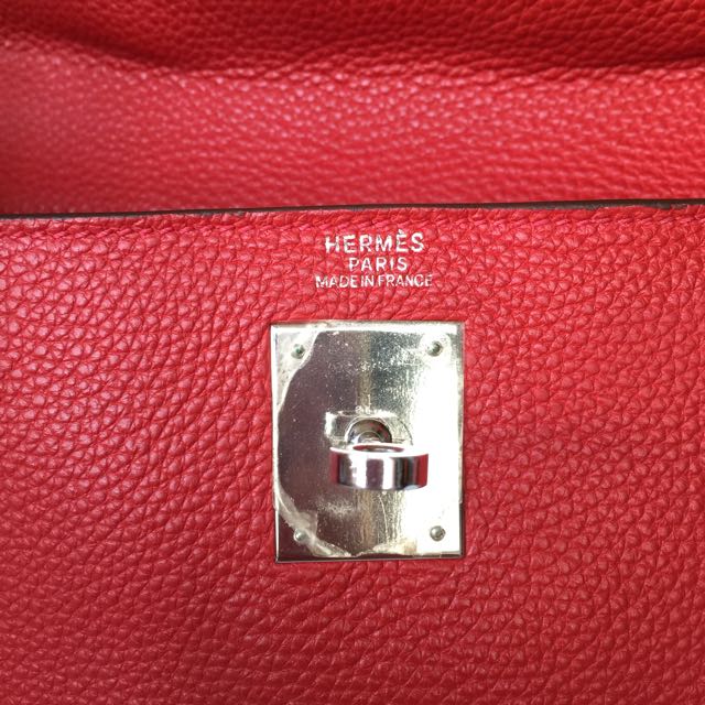 Hermes Kelly 32 Rouge Garance PHW Togo Stamp M –