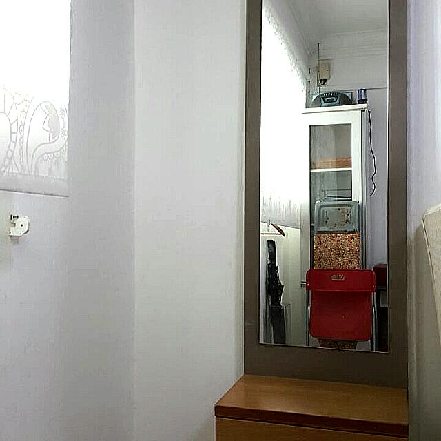 Full Length Mirror Complete with Spotlight & Drawer, Furniture & Home