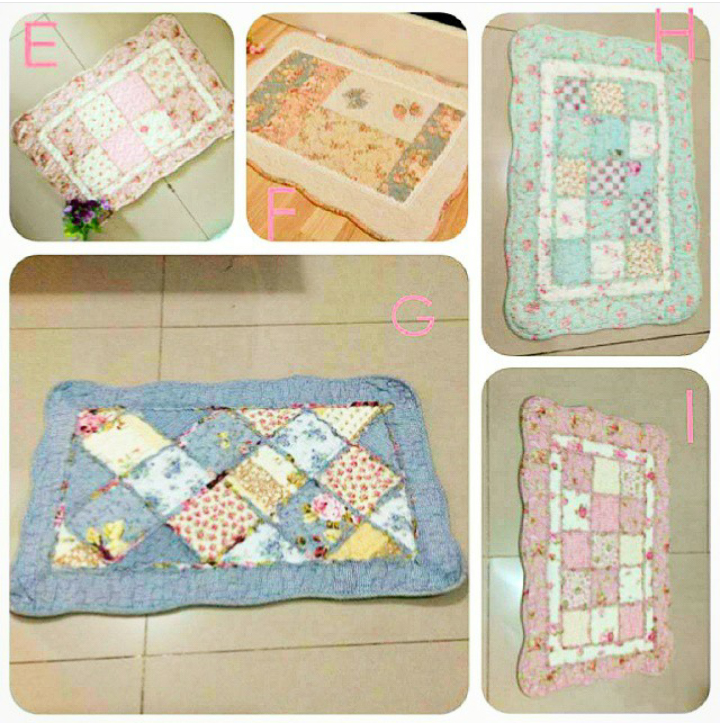 Keset Floor Mat Doormat Bunga Flower Floral Shabby Chic 40x60cm