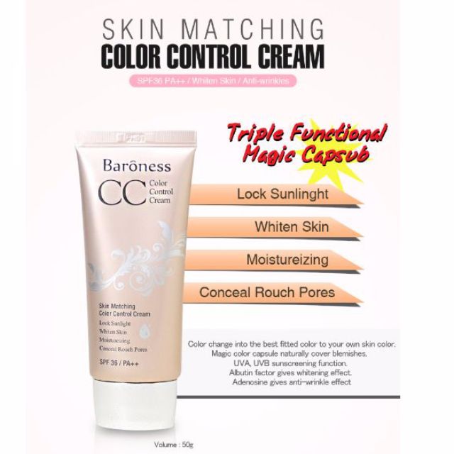 Korea Best Seller Cosmetics Baroness Pearl Shining CC Cream Colour ...