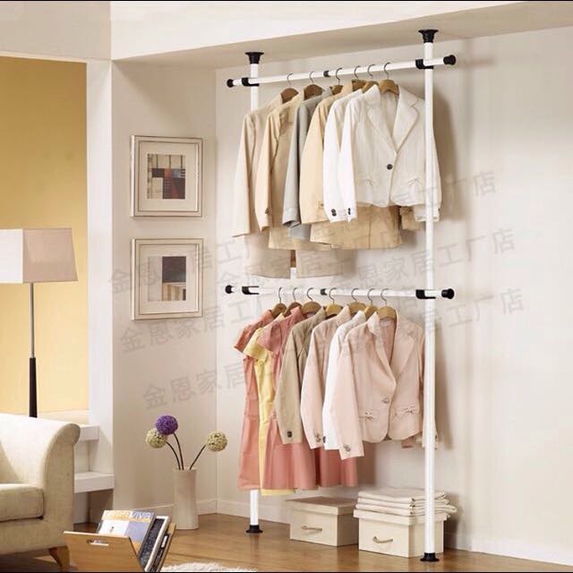 Adjustable Pole Wardrobe Cloth Hanging Rack Furniture On Carousell