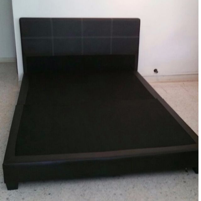 Reserved Queen Size Bed Frame, Brown Leather Queen Size Bed Frame
