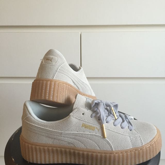 Bnwt Puma Rihanna Fenty Light Grey Suede Creepers Platform Sneakers Shoes,  Sports on Carousell