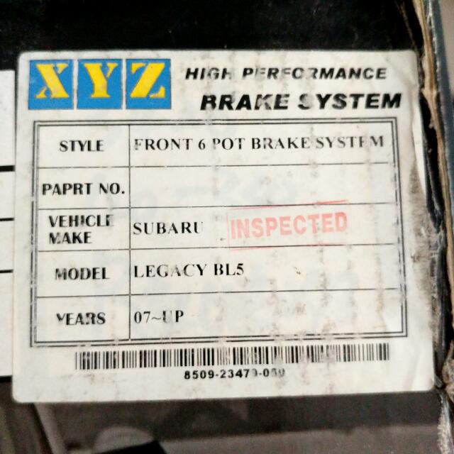 XYZ Racing Big Brake Kit 6 Pot, 330mm, Car Accessories on Carousell